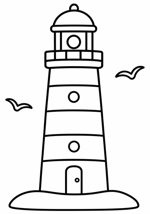 Leuchtturm zum Ausmalen