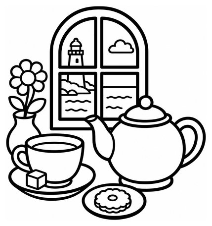 Teestunde am Fenster