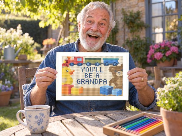 Grandpa Pregnancy Reveal Coloring Page – You'll Be A Grandpa