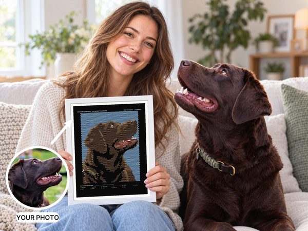 Custom Pet Portrait Color by Number – Mystery Coloring Page from Your Pet Photo