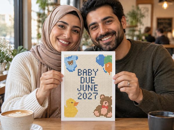 Pregnancy Announcement Coloring Page – Baby Due June 2027 Reveal