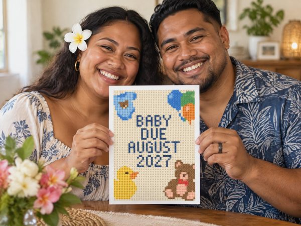 Pregnancy Announcement Coloring Page – Baby Due August 2027 Reveal