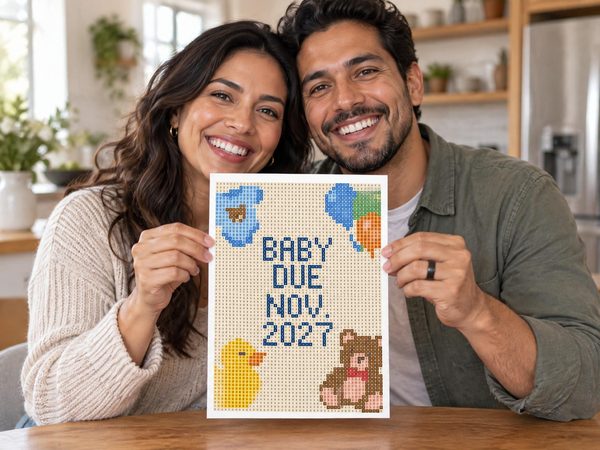 Pregnancy Announcement Coloring Page – Baby Due November 2027 Reveal