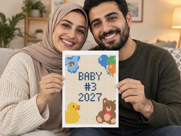Third Baby Announcement Coloring Page – Baby 3 Coming 2027