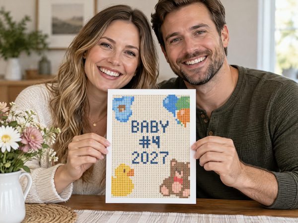 Fourth Baby Announcement Coloring Page – Baby 4 Coming 2027