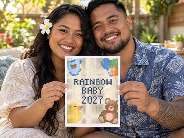 Rainbow Baby Announcement Coloring Page – Rainbow Baby 2027 Reveal