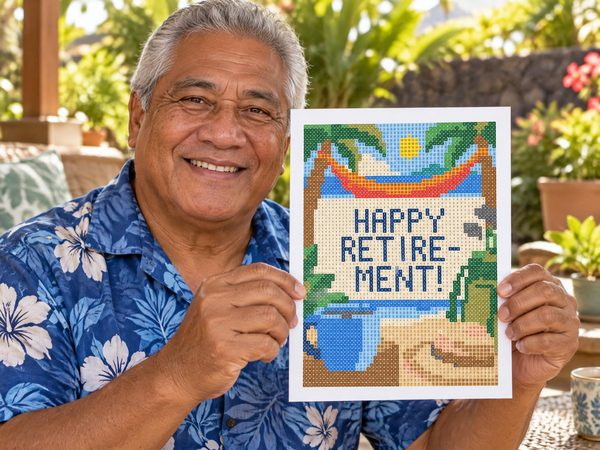 Retirement Gift Coloring Page – Happy Retirement Hidden Message