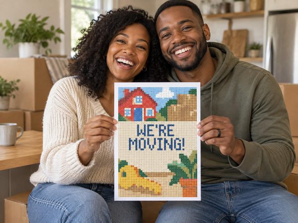 Moving Announcement Coloring Page – We're Moving Reveal