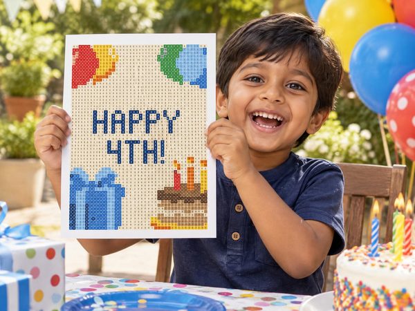 4th Birthday Coloring Page – Happy 4th Birthday Hidden Message