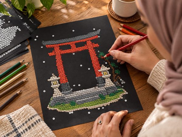 Japan & Zen Mystery Color by Number – 5 Printable Pages