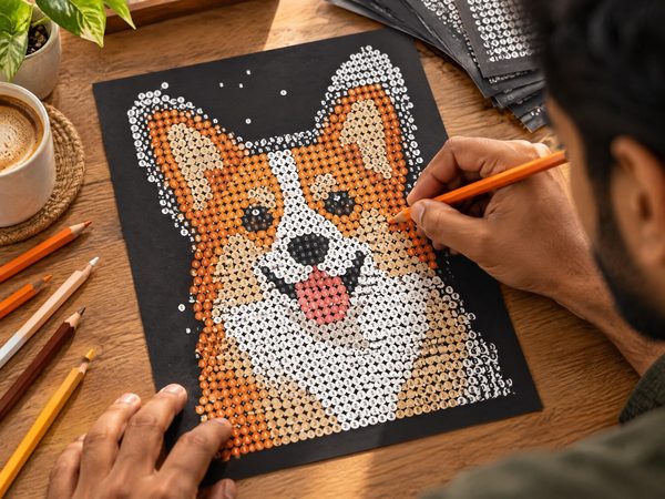 Dogs & Puppies Mystery Color by Number – 10 Printable Pages