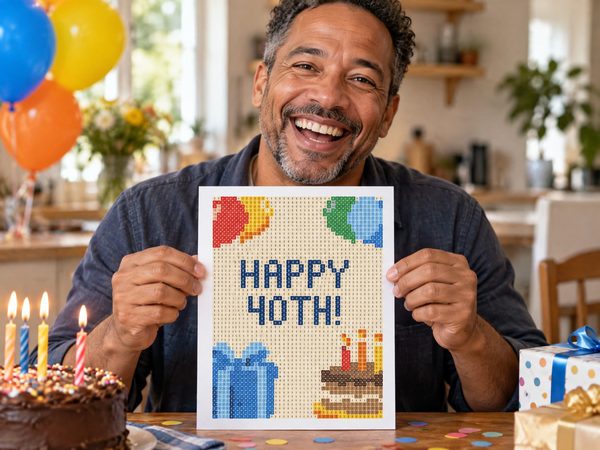 40th Birthday Coloring Page – Happy 40th Birthday Hidden Message
