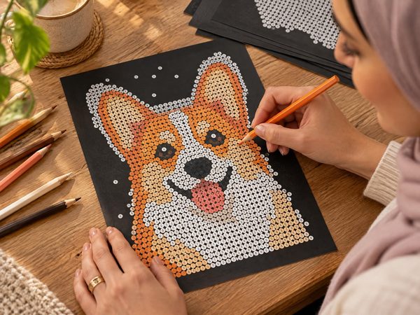 Dogs & Puppies Mystery Color by Number – 20 Printable Pages