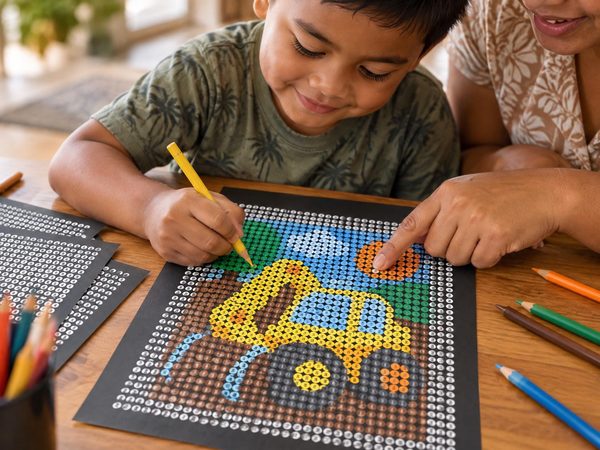 Vehicles & Transport Mystery Color by Number – 10 Printable Pages