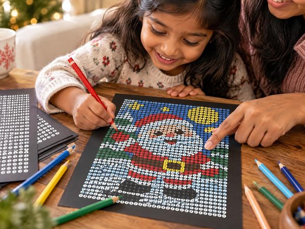 Christmas Mystery Color by Number – 5 Printable Pages