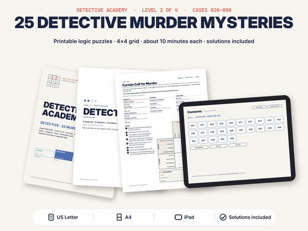 25 Medium Detective Puzzles