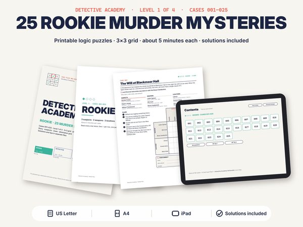 25 Easy Detective Puzzles