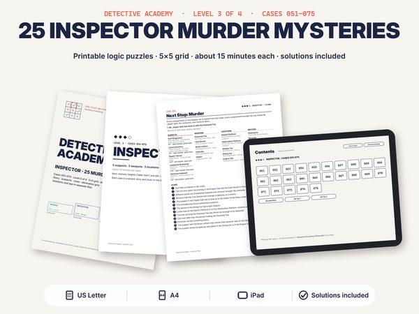 25 Hard Detective Puzzles