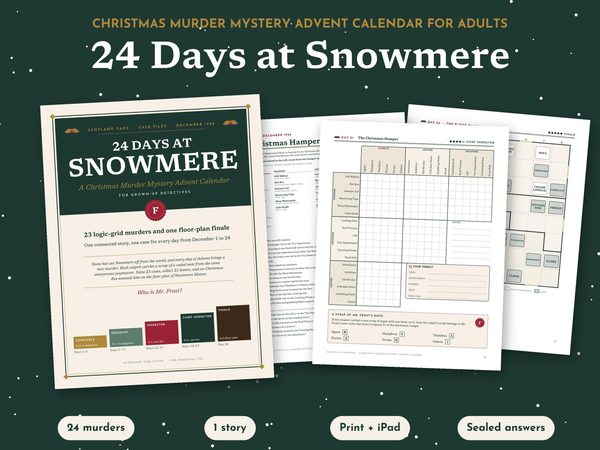 Mystery Advent Calendar for Adults – Christmas Murder Mystery Game