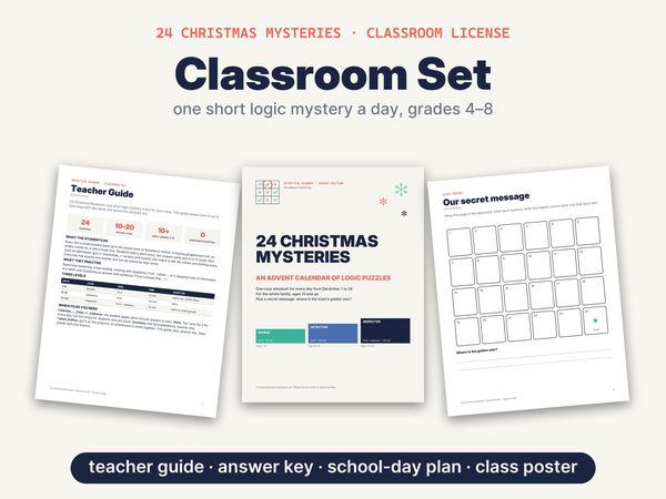 Mystery Advent Calendar Classroom Set – 24 Christmas Logic Puzzles