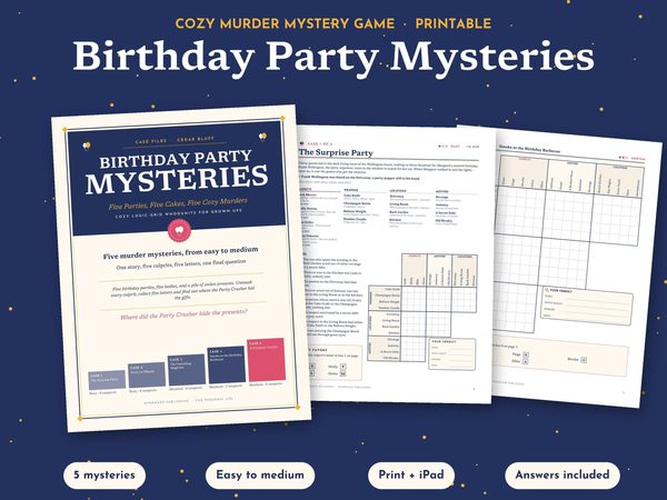 Birthday Party Game for Adults – Murder Mystery Game Printable