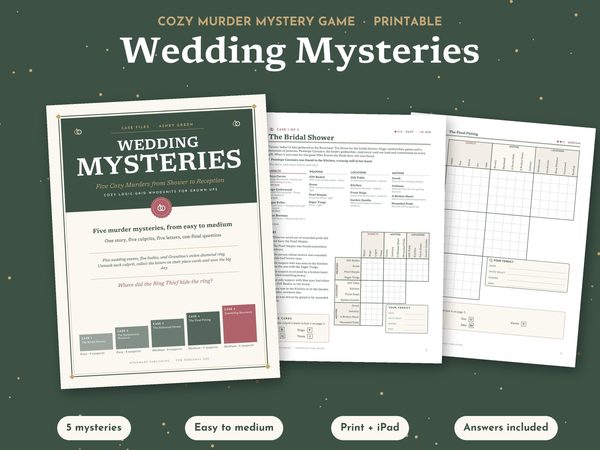 Bridal Shower Game Printable – Wedding Murder Mystery Game