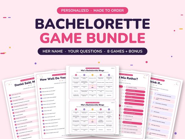 Bachelorette Game Bundle Personalized – Bachelorette Bingo