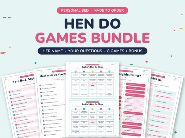 Hen Do Games Personalized – Hen Party Bundle