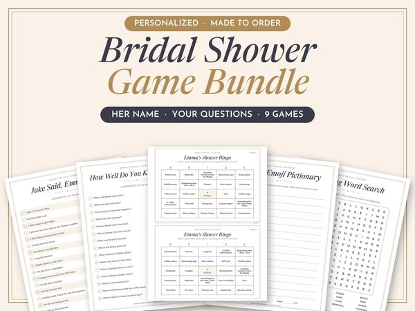 Bridal Shower Game Bundle Personalized – Bridal Shower Bingo
