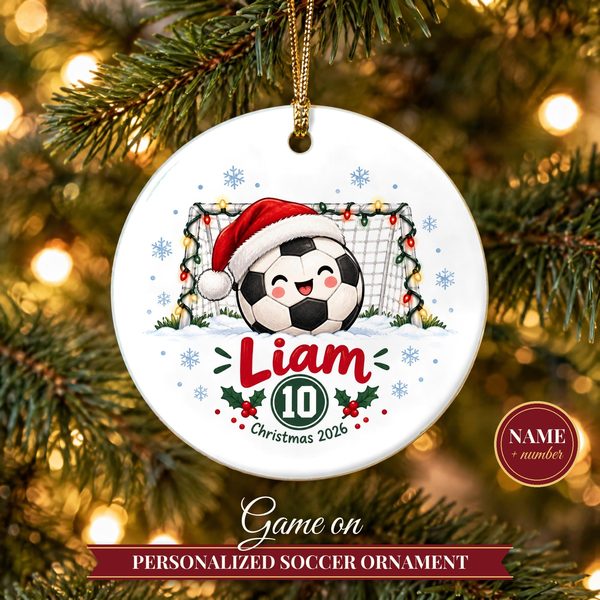 Soccer Ornament Christmas 2026 – Soccer Player Gift