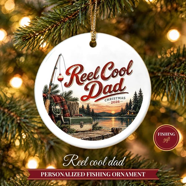 Fishing Ornament Christmas 2026 – Fisherman Gift for Dad