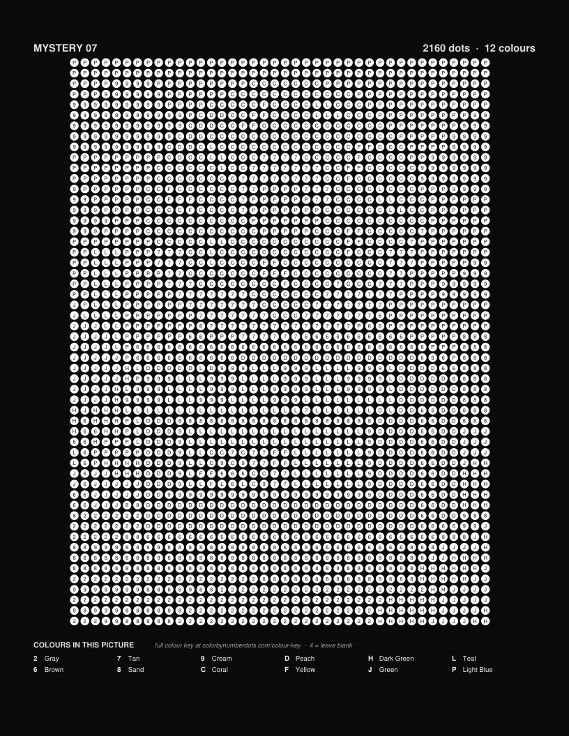 Donut Shop – free mystery color by number page on black paper