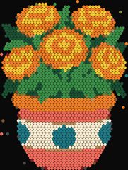 Marigold in Clay Pot