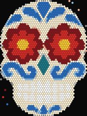 Sugar Skull with Flower Eyes
