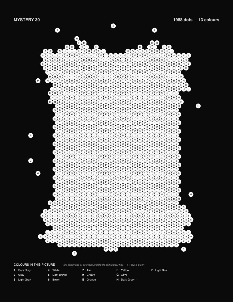 Winter Window – free mystery color by number page on black paper